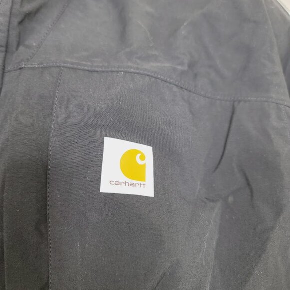 Carhartt Men's Black Hooded Long Sleeve Outdoor Rain Jacket Size Large - Picture 6 of 10